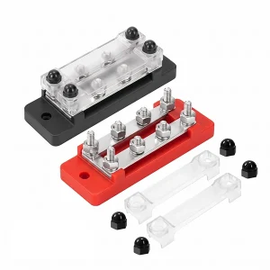 4 Terminal Dual-Row Stud Busbar and Cover