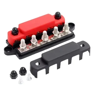 9 Terminal Dual-Row Screw & Stud Busbar and Cover